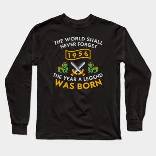 1956 The Year A Legend Was Born Dragons and Swords Design (Light) Long Sleeve T-Shirt